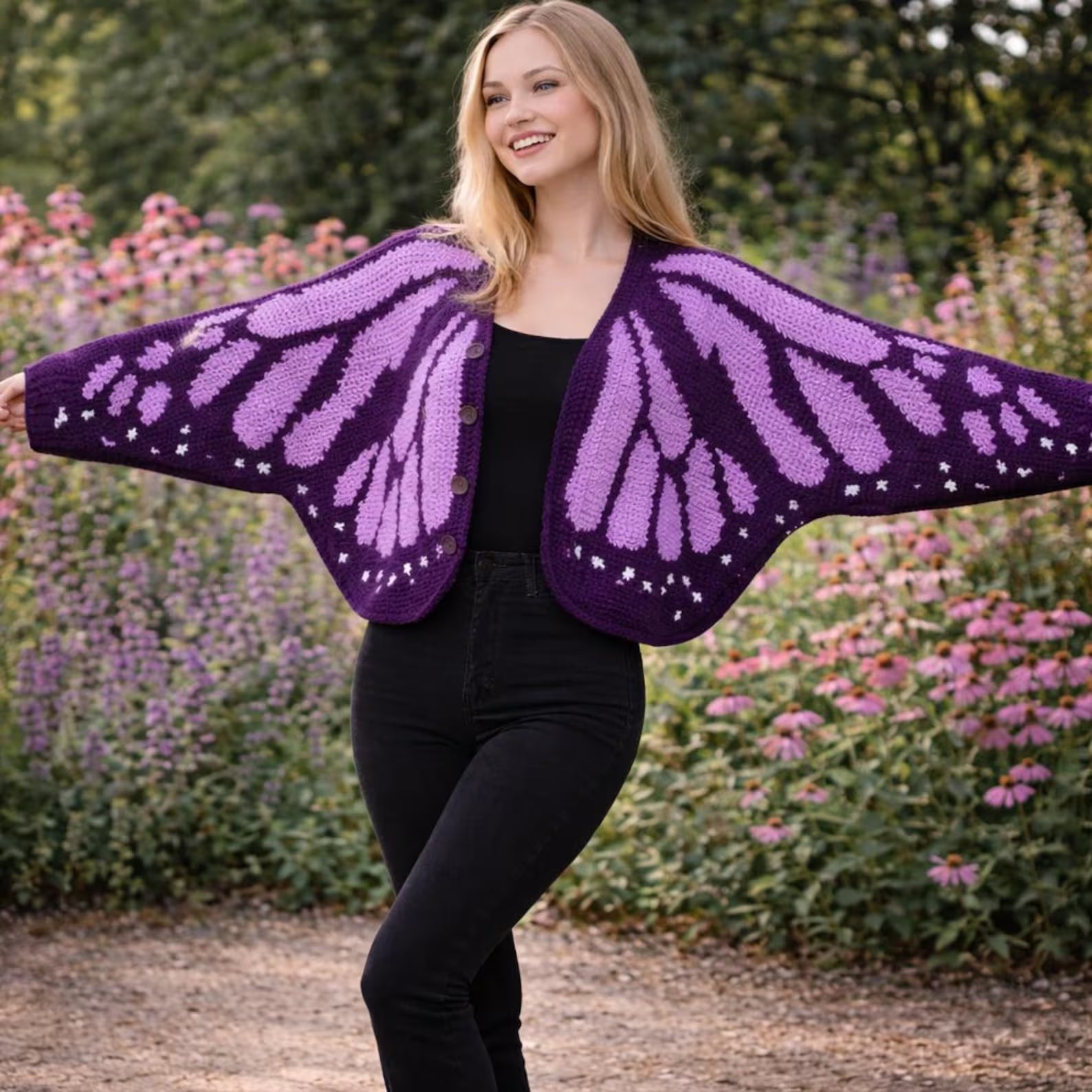 Monarch Butterfly Cardigan PDF Pattern 🦋