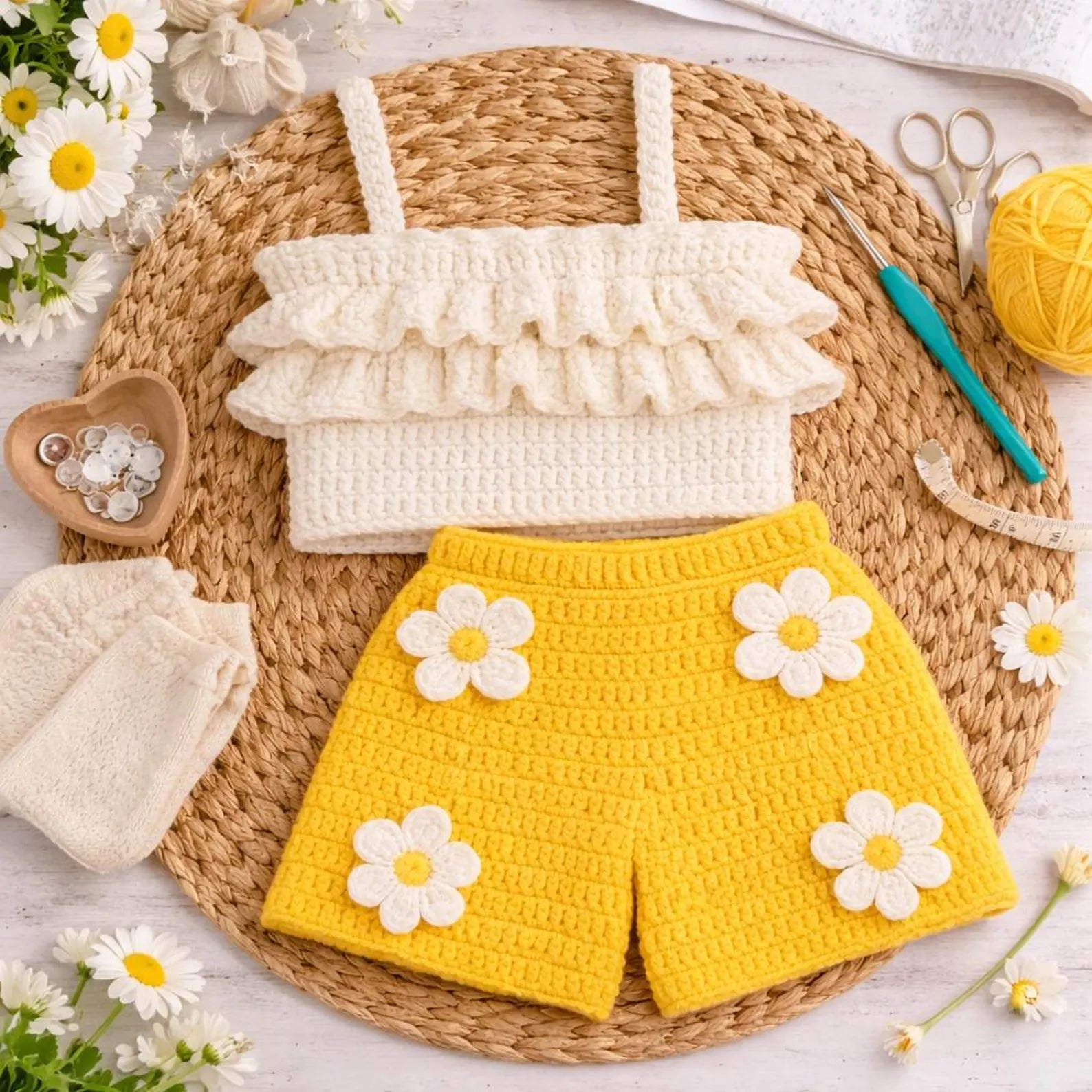 Daisy Summer Set PDF Pattern 🌼