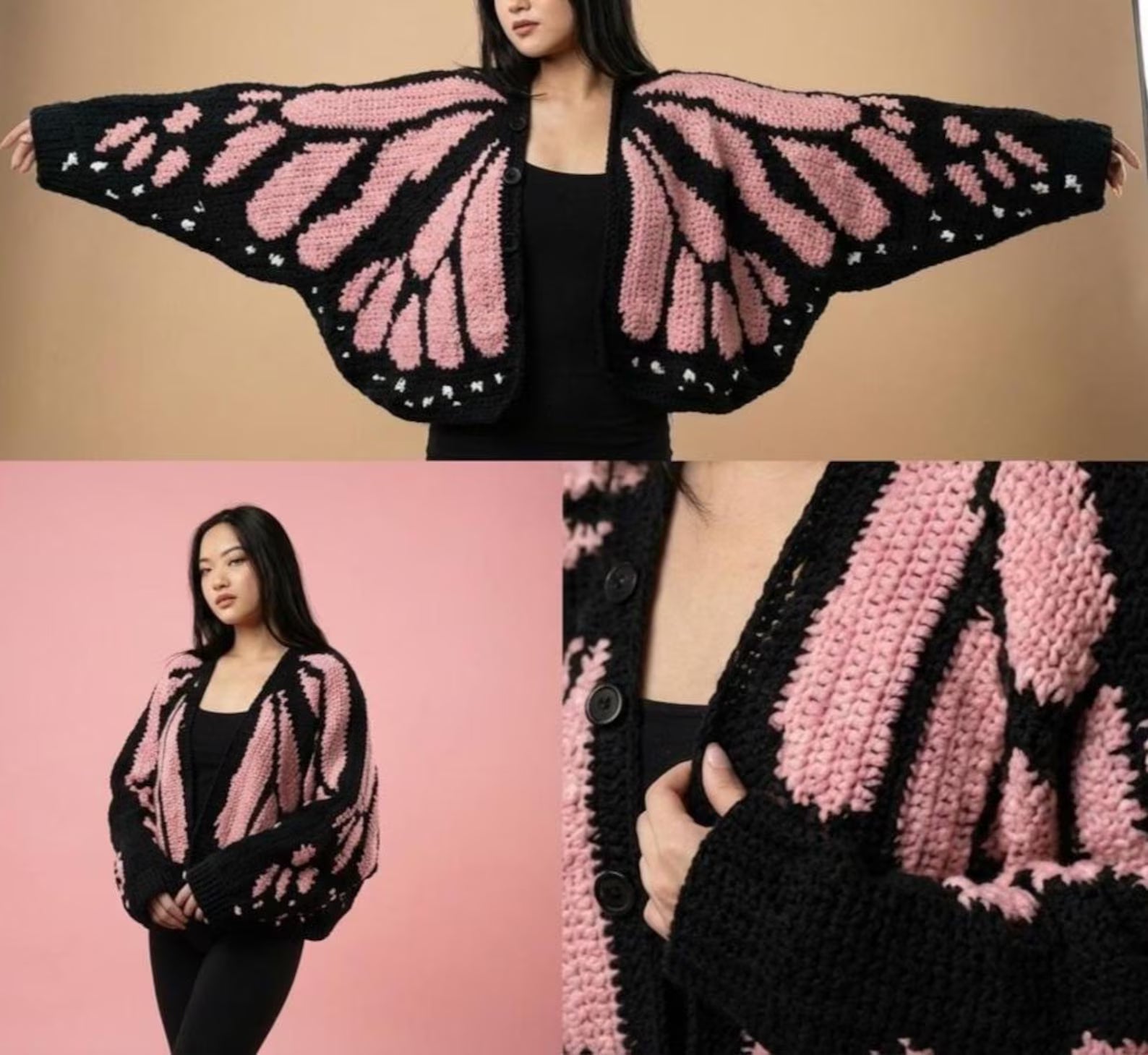 Monarch Butterfly Cardigan PDF Pattern 🦋