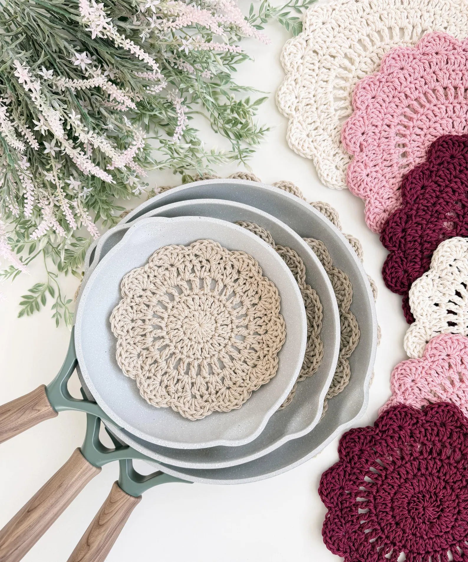 Stacked Petals Kitchen Set PDF Pattern 🌸