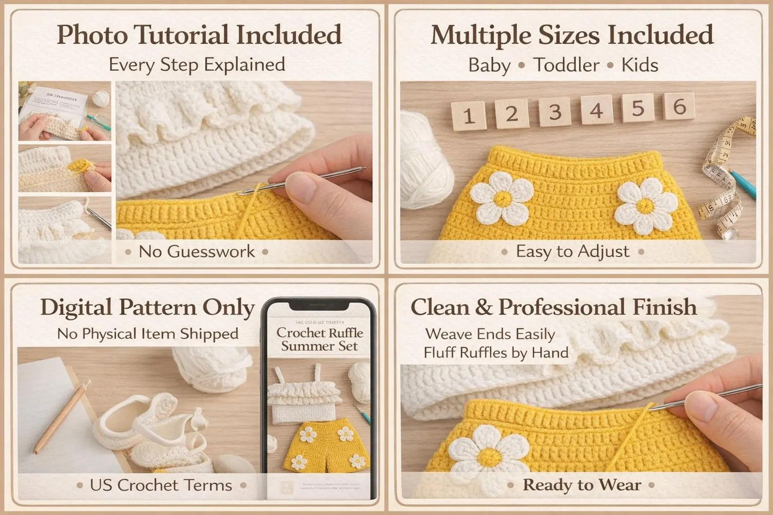 Daisy Summer Set PDF Pattern 🌼